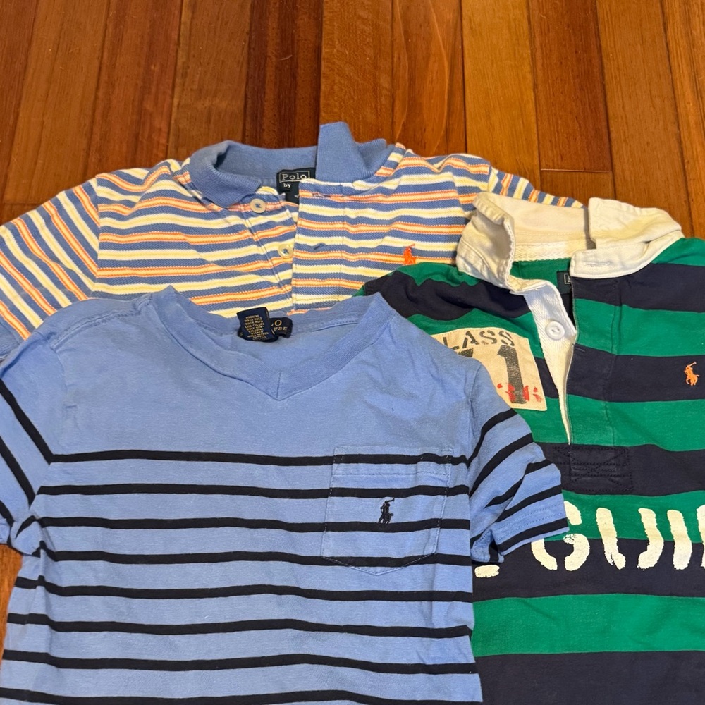 Polo by Ralph Lauren Kids Polo Shirts - Blue, Green, Orange Stripes
